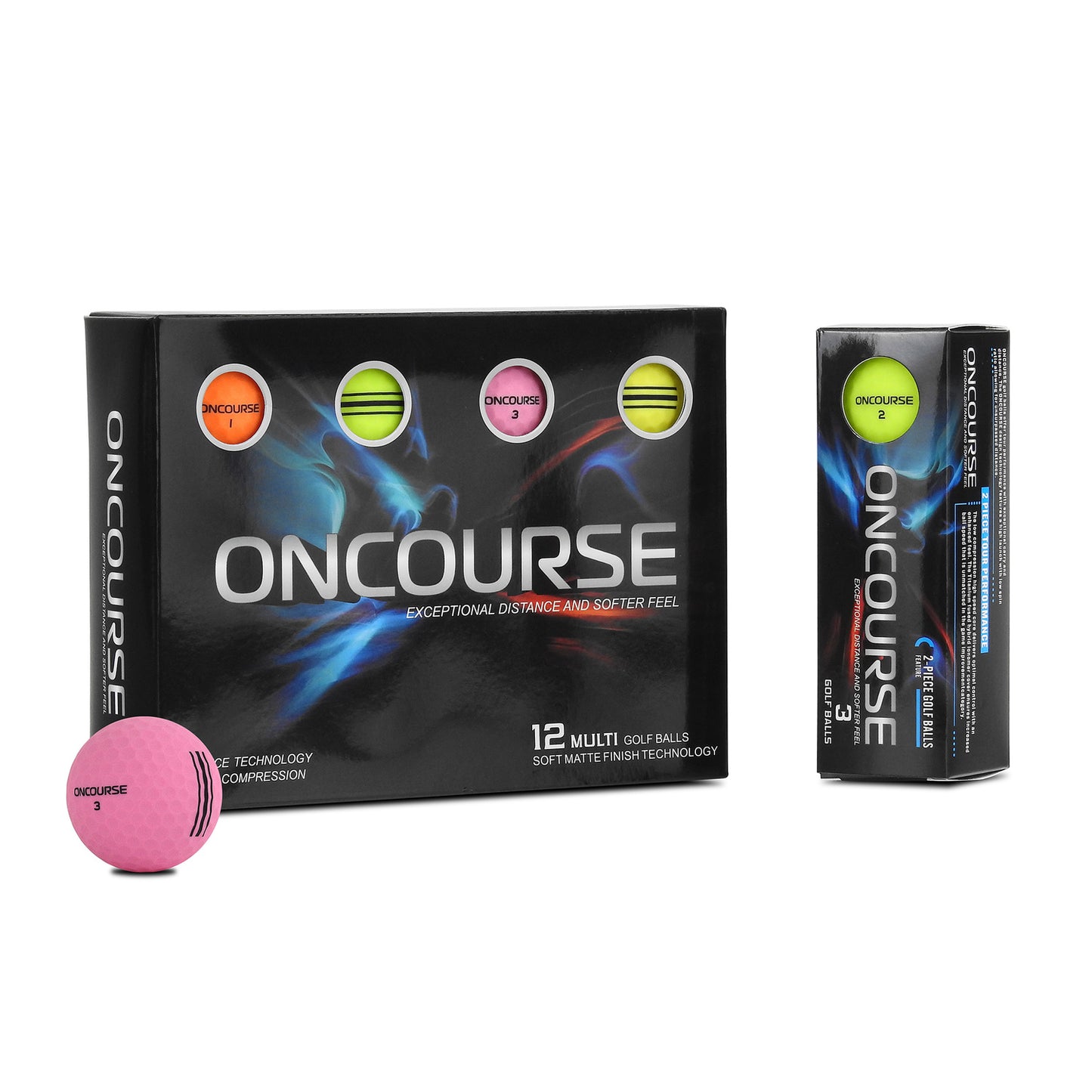 OnCourse MULTI Matte Colours Golf Ball