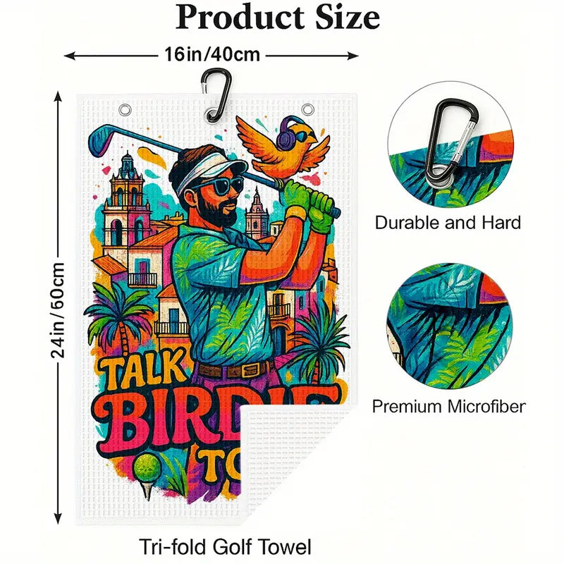 Golfhandduk Talk Birdie To Me