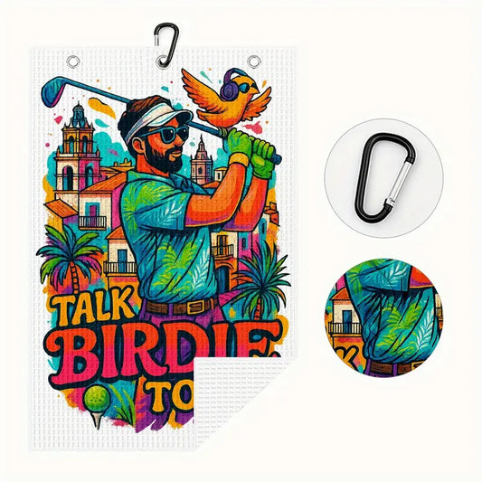 Golfhandduk Talk Birdie To Me